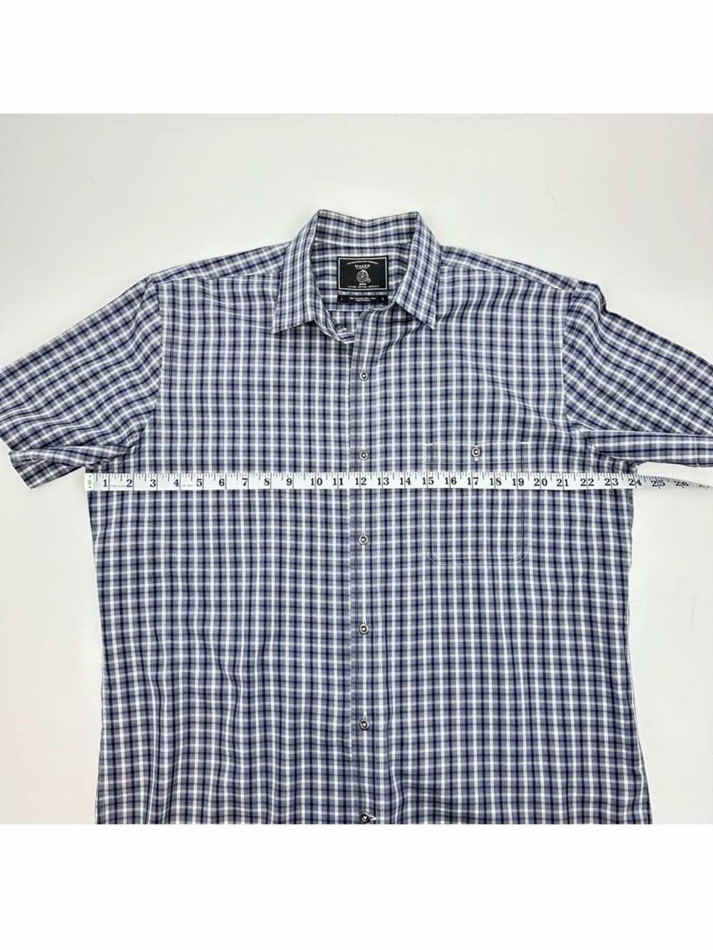 Maker & Company Men's Plaid Check Button Down Shirt Short Sleeve Large - Picture 7 of 9